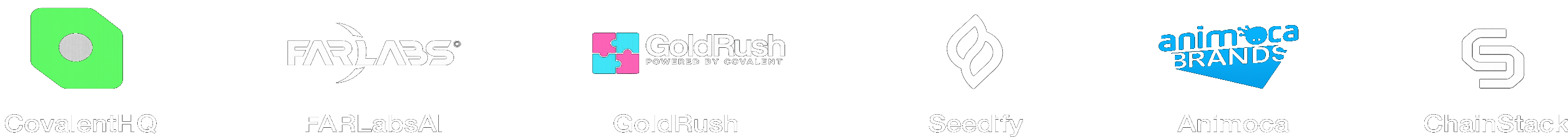 Client logos: CovalentHQ, FARLabsAI, GoldRush, Seedify, Animoca, ChainStack